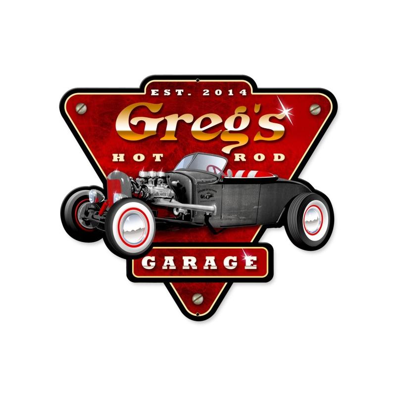 Hot Rod Garage Personalized 14 x 15