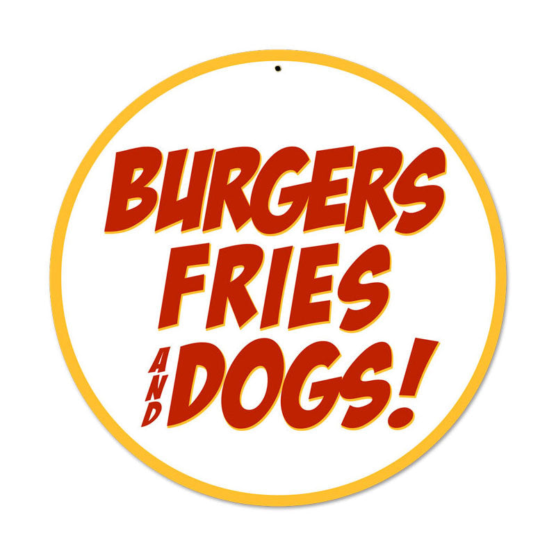 Burgers Fries Dogs 14 x 14