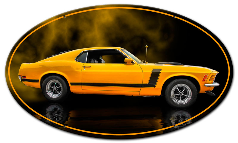 1970 Yellow Mustang Boss 302 Fastback 24 x 14