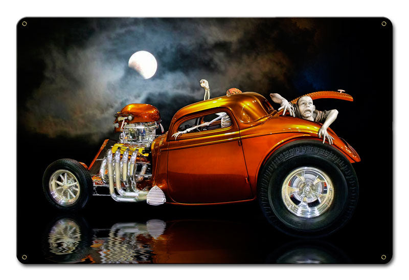 Skull Rat Rod 18 x 12