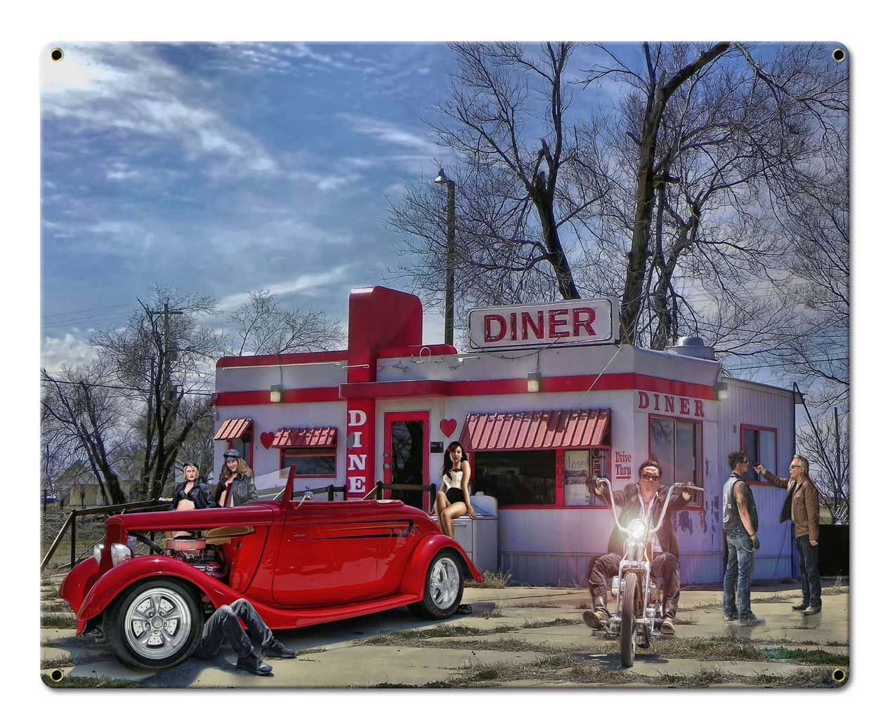 Red Heart Diner 20 x 16