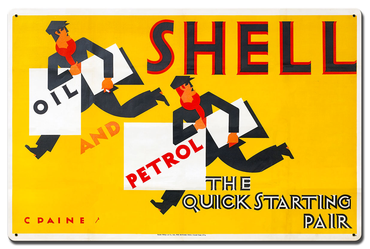 The Quick Starting Pair Shell Oil Two Men 24 X 16