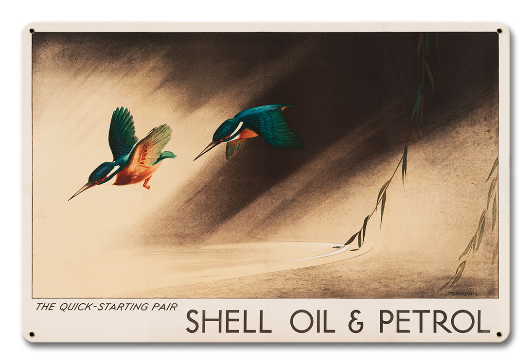 The Quick Starting Pair Shell Oil Hummingbirds 18 X 12