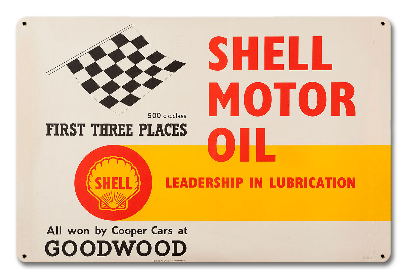 Shell Motor Oil First Three Places 18 X 12