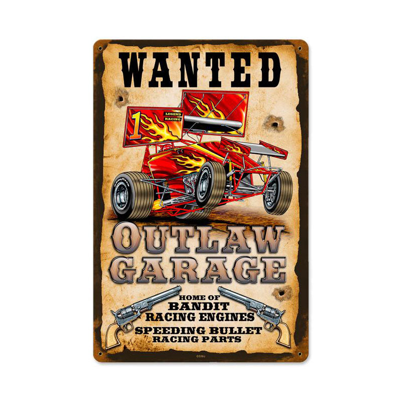 Wanted Outlaw Garage 12 x 18