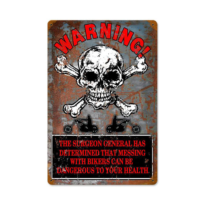 Warning Bikers 12 x 18