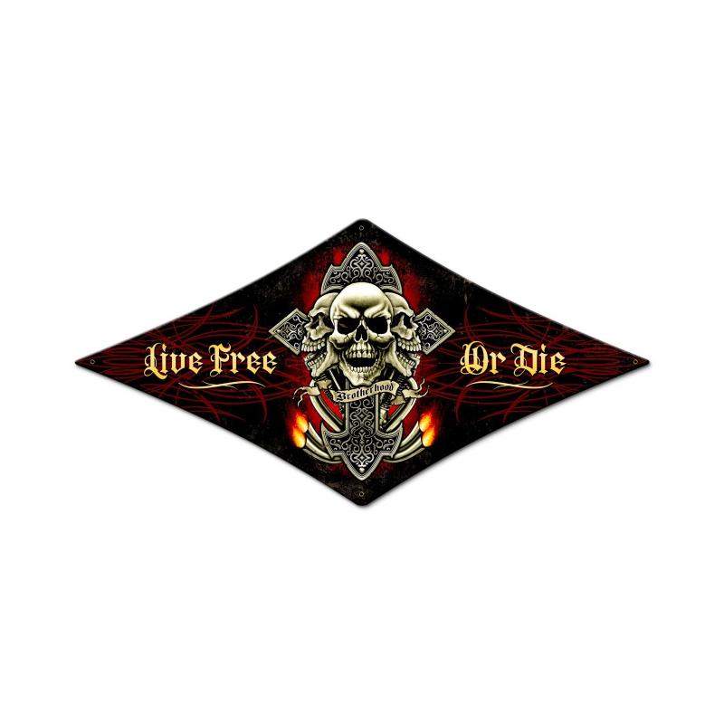 Live Free Skull 14 x 24