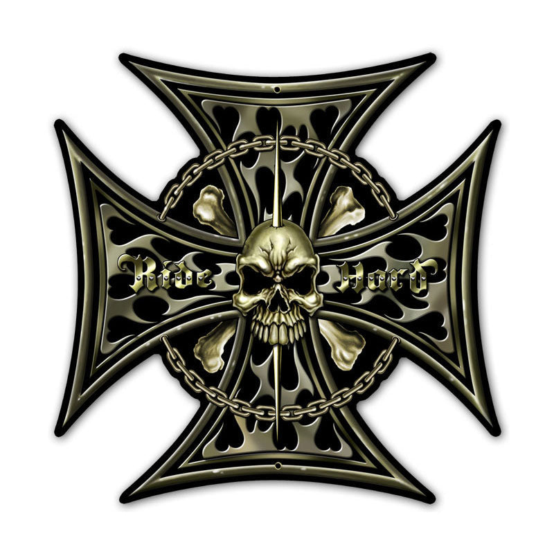 Iron Cross Skull 15 x 15