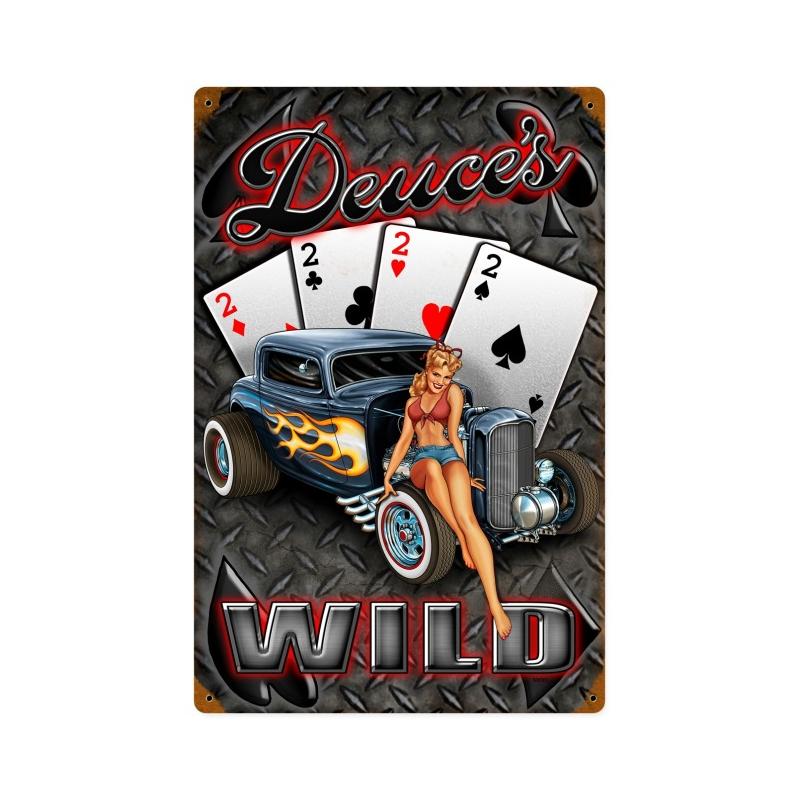Deuces Wild Hot Rod 12 x 18
