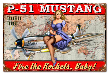 P-51 Mustang Pinup 24 x 16