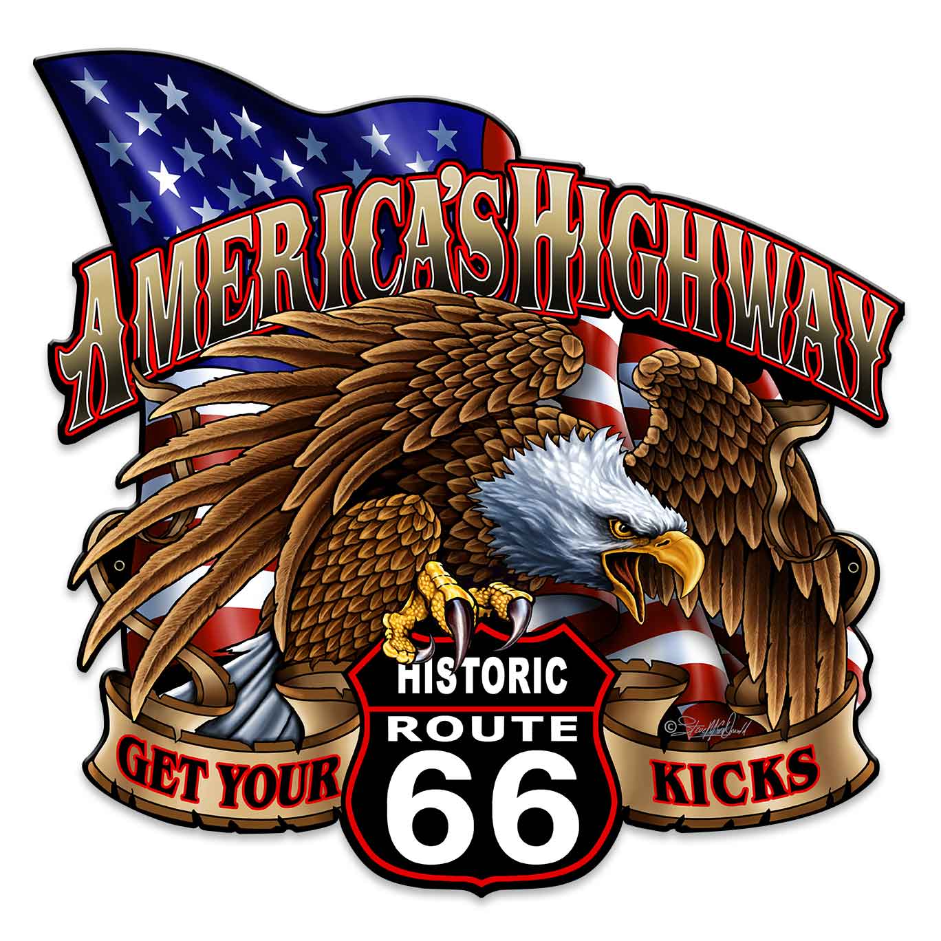 America'S Highway Route 66 18 x 18