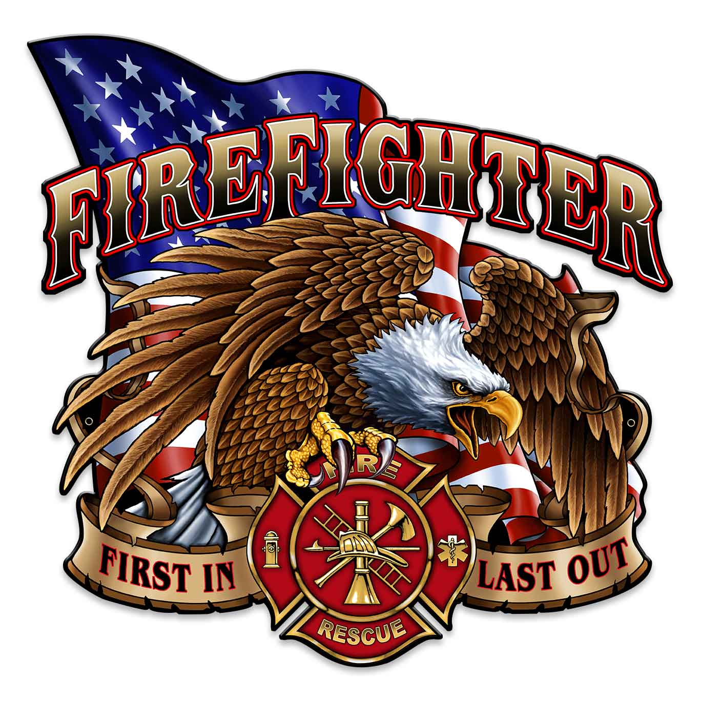 Fire Fighter Eagle 18 x 18