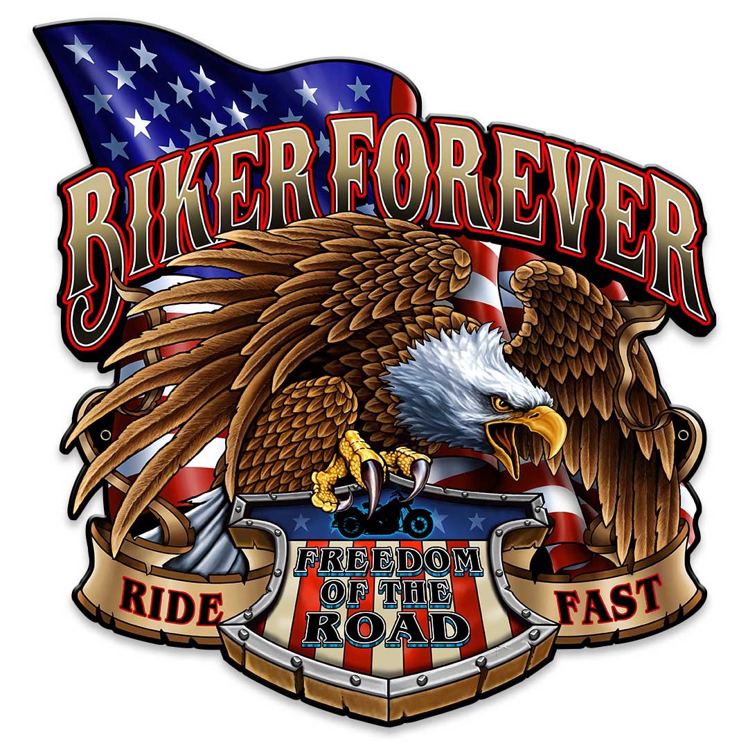 Biker Forever Eagle 14 x 14