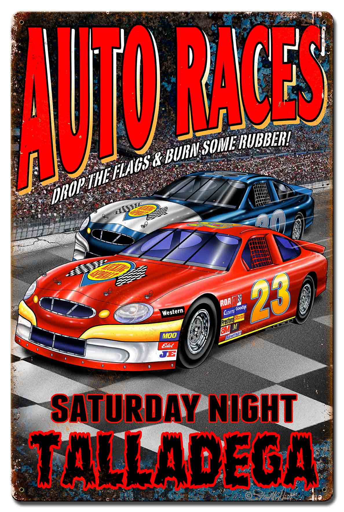 Auto Races 24 x 16