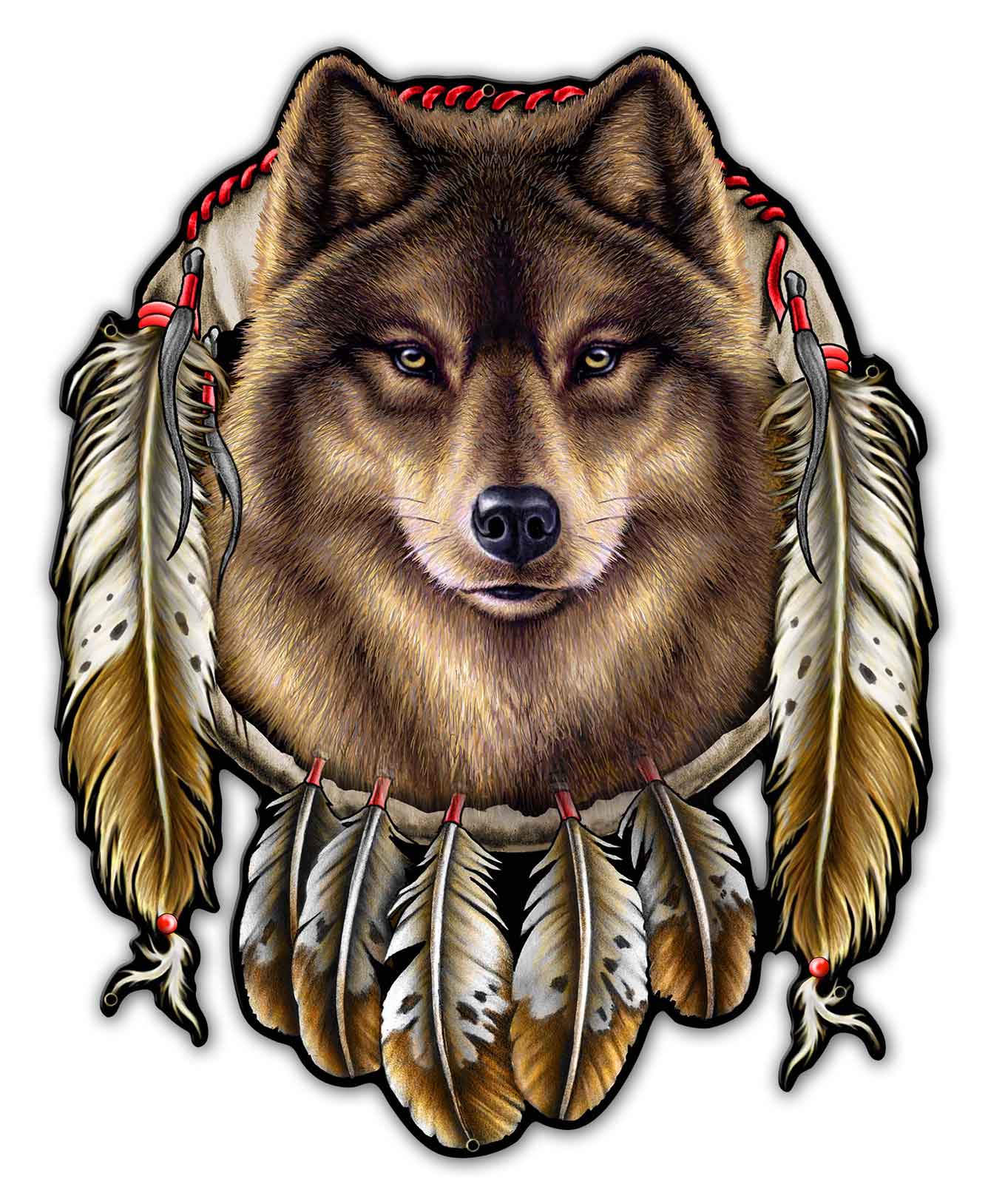 Wolf Indian 29 x 36