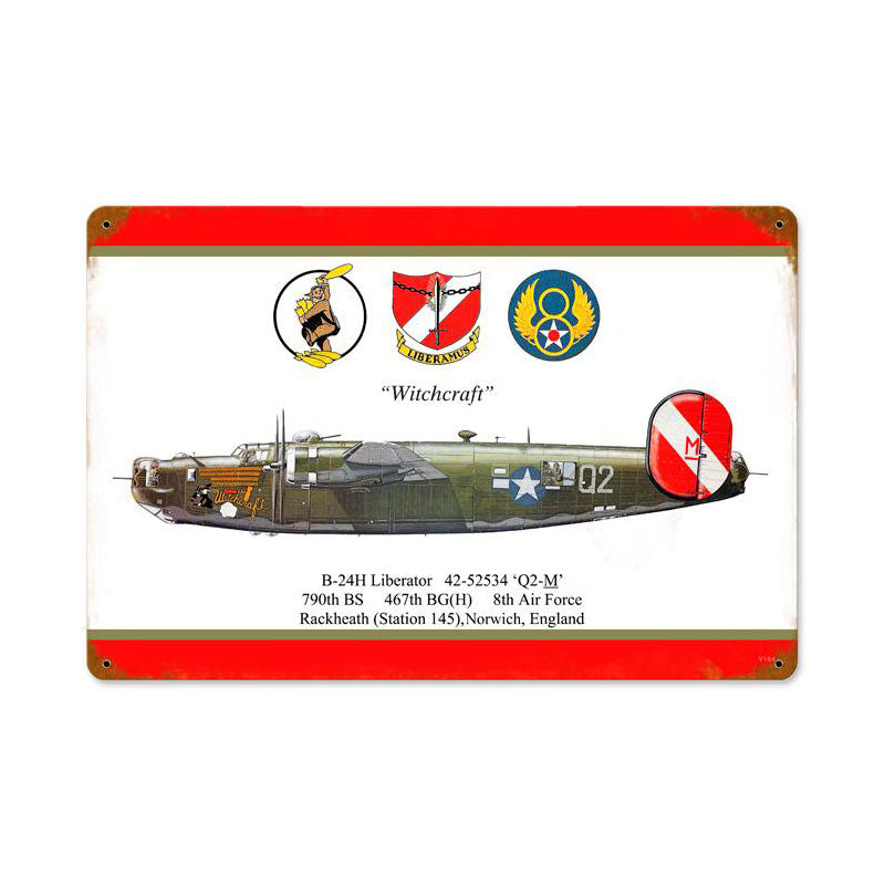 B-24 Liberator Witchcraft 18 X 12