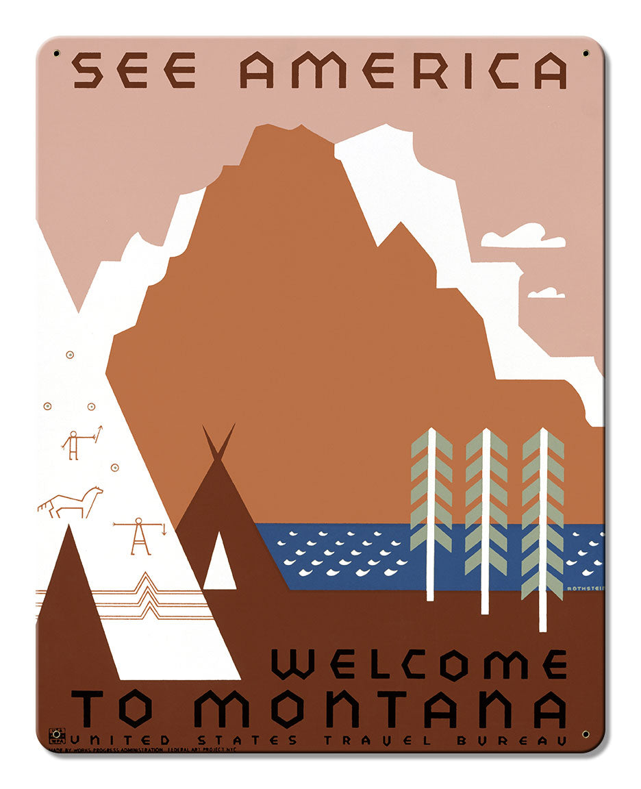 See America Welcome Montana 3 24 x 30