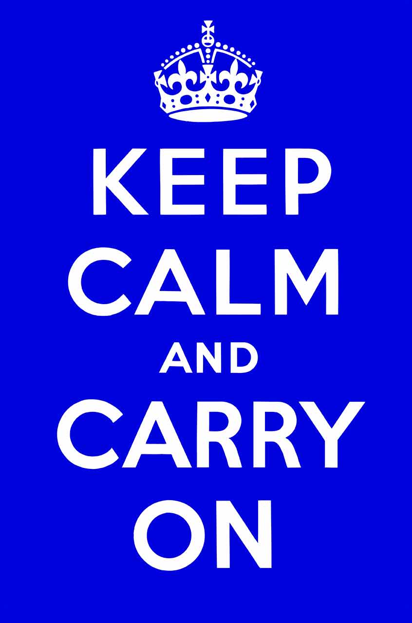 Keep Calm Royal Blue 12 x 18
