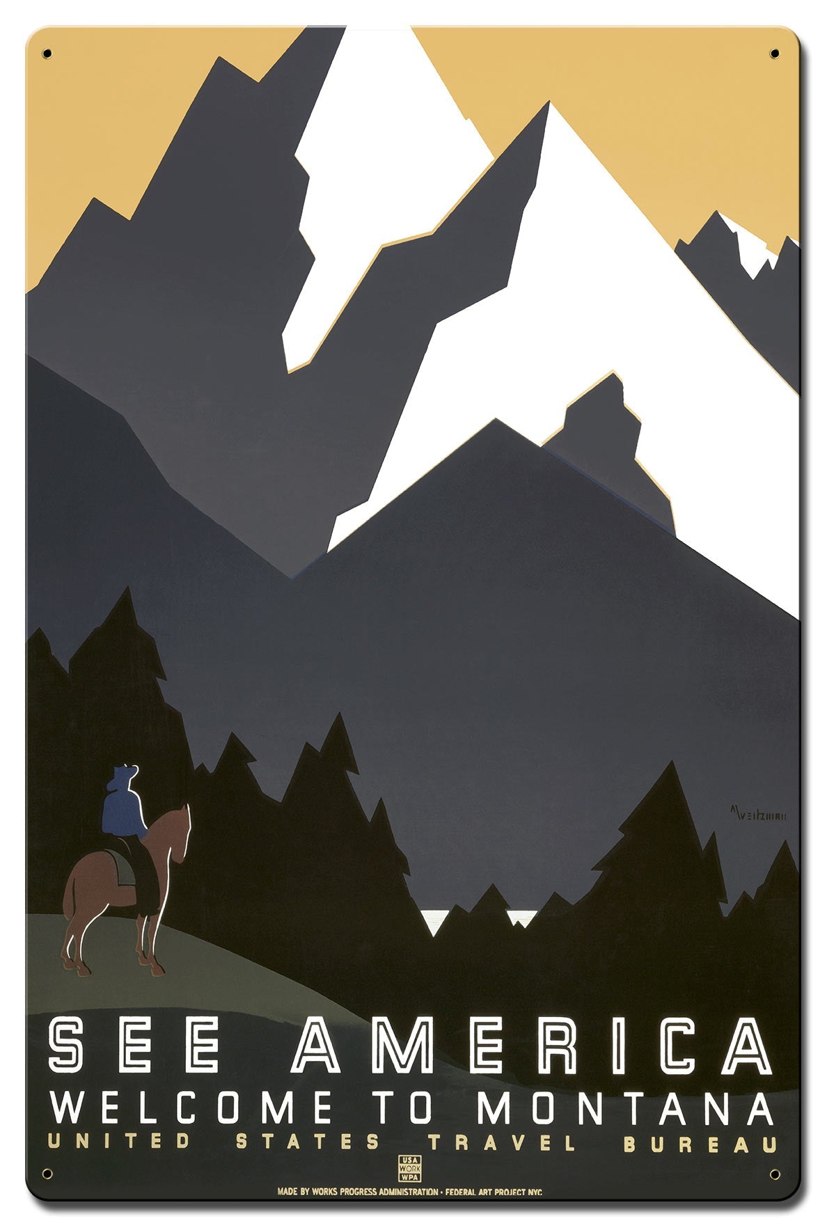See America Welcome Montana 16 x 24