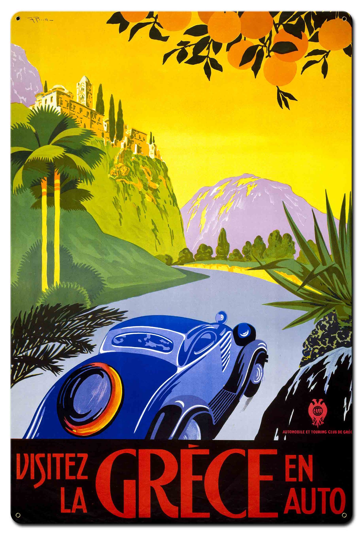 Visite La Grece En Auto 24 x 36