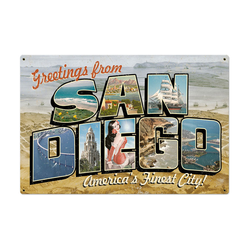 San Diego Postcard 36 x 24