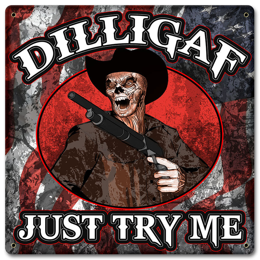 Dilligaf Skeleton Cowboy 12 x 12