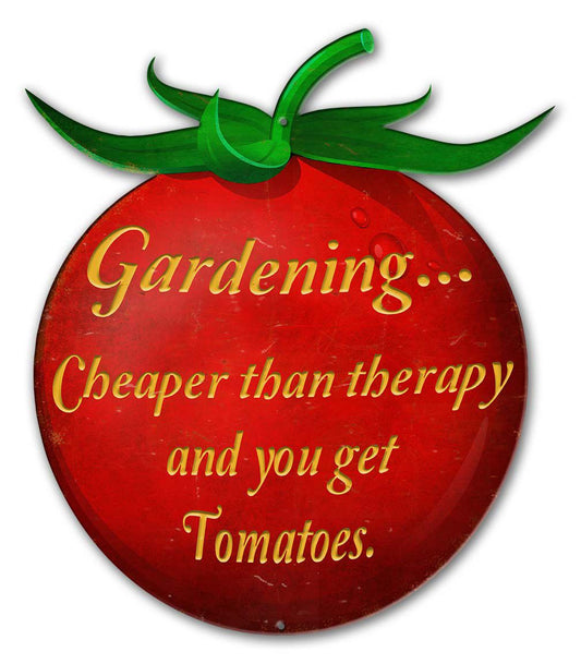 Gardening Cheaper Than Therapy Vintage Style Metal Sign 13 x 15