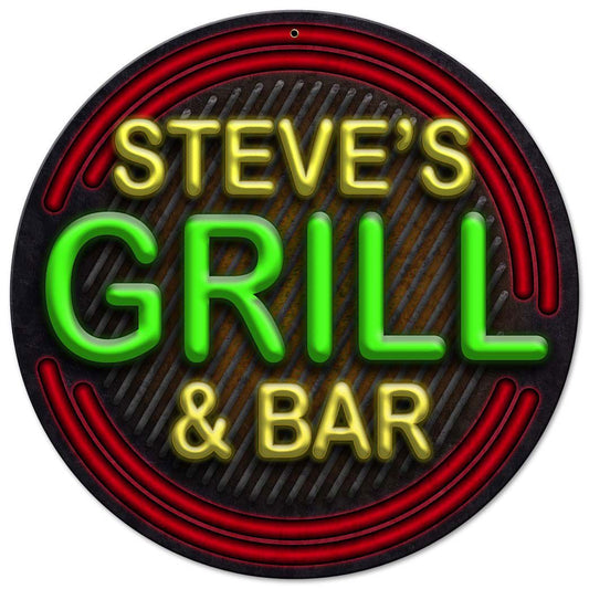 Grill And Bar Personalized 14 x 14
