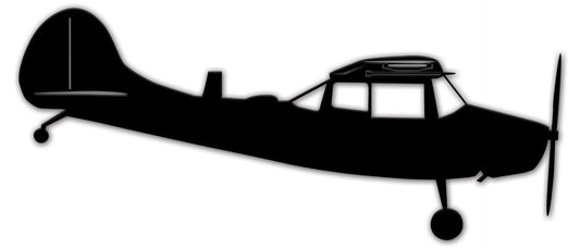 0-1E Airplane Silhouette 34 x 14
