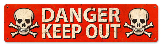 Danger Keep Out Vintage Style Metal Sign 20 X 5