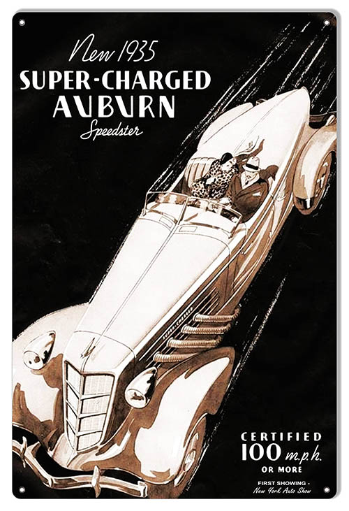Auburn Speedster Classic Car 12×18