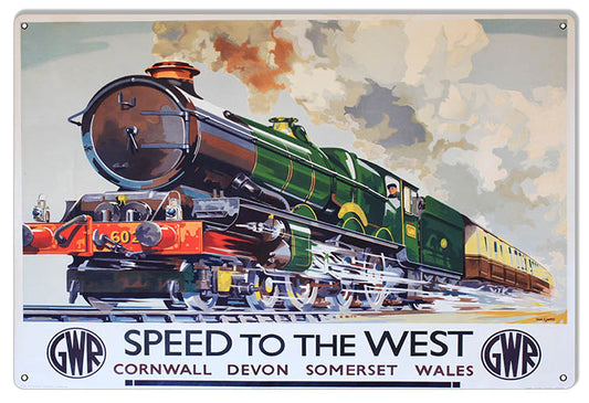 GWR Train Railroad Vintage Style Metal Sign 12 × 18