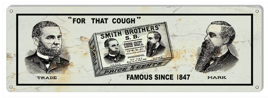 Smith Brothers Cough Drops Vintage Style Metal Sign 6 × 18