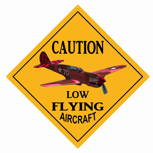 Airplane Caution Low Flying Aircraft 12x12