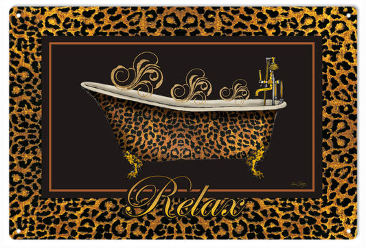 Relax Vintage Style Metal Sign 12 x 18