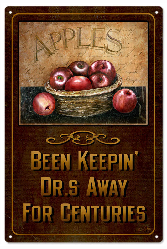 Apples Been Keepin Drs Away for Centuries Vintage Style Metal Sign 18 × 12
