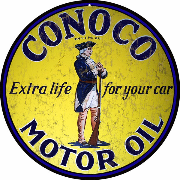 Conoco Motor Oil Extra Life For Your Car 14 x 14