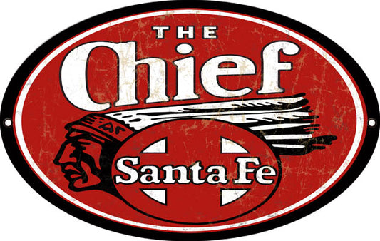 Red The Chief Railroad Vintage Style Metal Sign 9 × 14