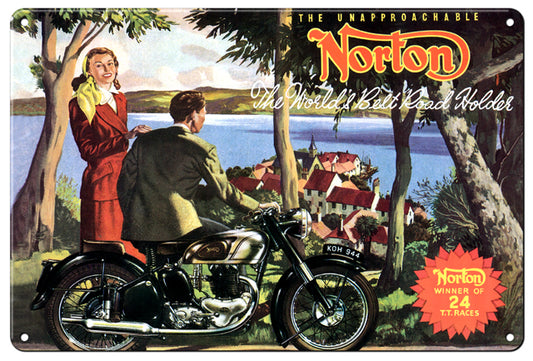 Norton Classic British Motorcycle 12x18