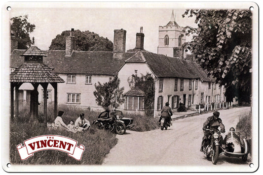 Vincent Classic British Motorcycle 12x18