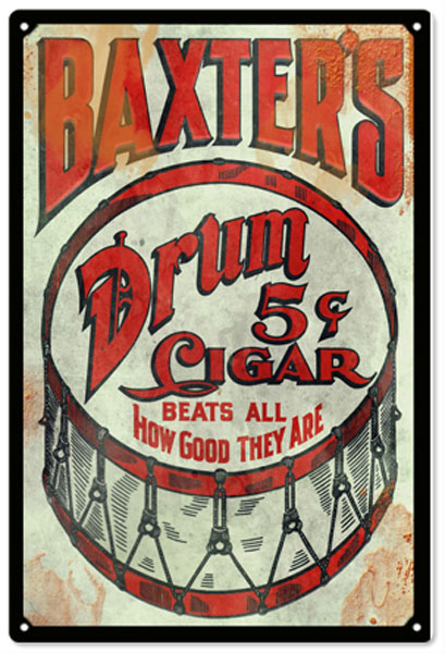 Baxter Cigar Vintage Style Metal Sign 12 x 18
