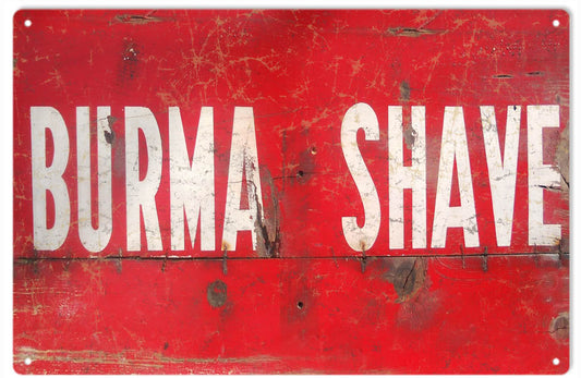 Burma Shave Barber Vintage Style Metal Sign 12 x 18