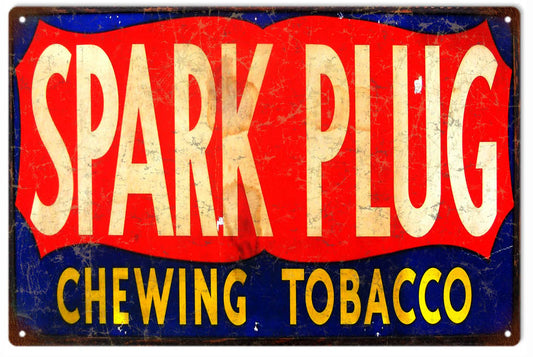Spark Plug Chewing Tobacco Vintage Style Metal Sign 12 x 18
