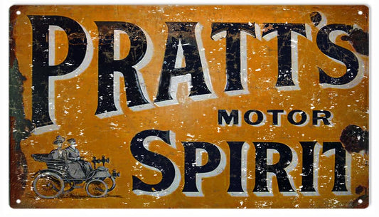 Pratts Motor Spirit Vintage Style Metal Sign 8 × 14