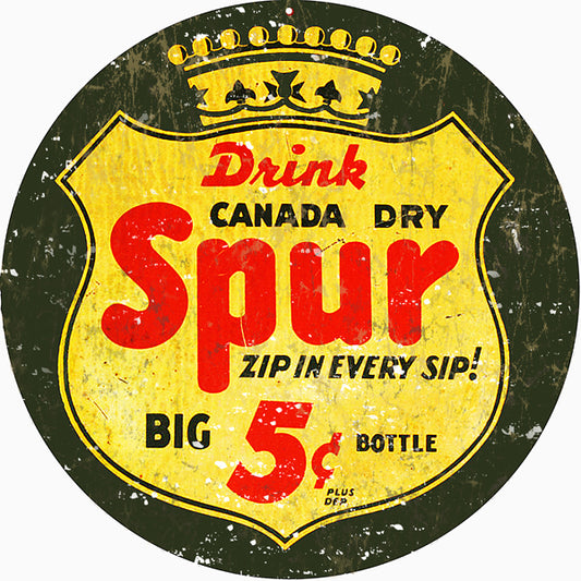 Canada Dry Spur Bottle Vintage Style Metal Sign 14 x 14