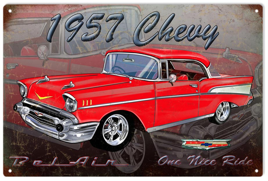 1957 Chevy Hot Rod 12x18