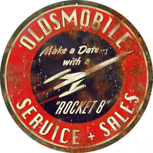 Oldsmobile Service And Sales Vintage Style Metal Sign 14 x 14