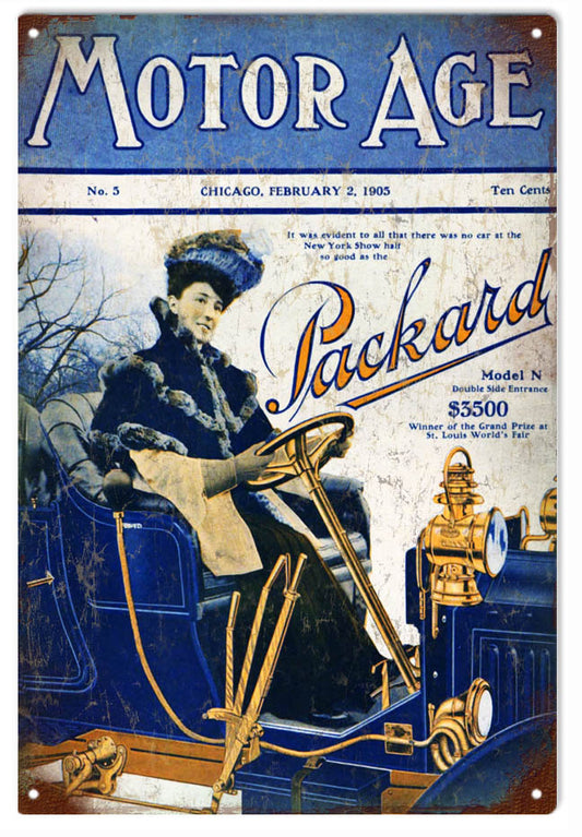 Motor Age Packard Vintage Style Metal Sign 12 x 18