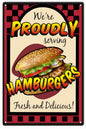 Serving Hamburgers Fresh And Delicious 12x18