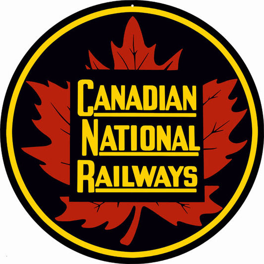 Canadian National Railways Round Vintage Style Metal Sign 14 x 14